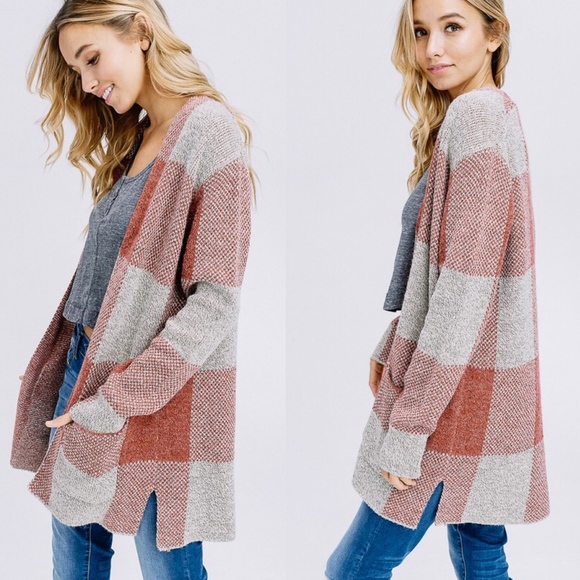 KHLOE Open Cardigan - RUST - Picture 3 of 3